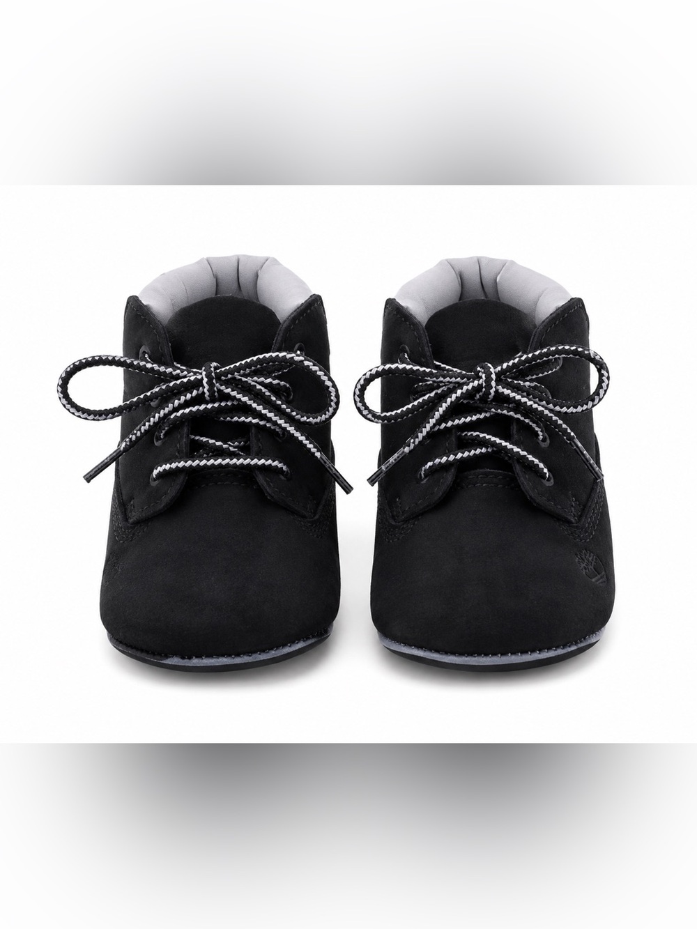 Timberland Infant Crib Boots Black Baby Booties Lace Up Size 0